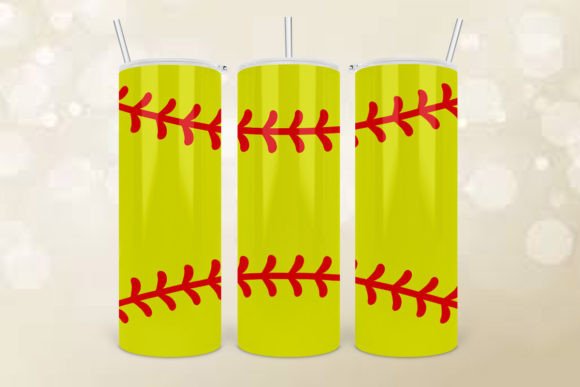 About Neon Softball Tumbler Wrap PNG for Crafts and Graphics
