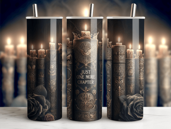 Book Lover Reading 20oz Tumbler Wrap PNG for Branding and Marketing