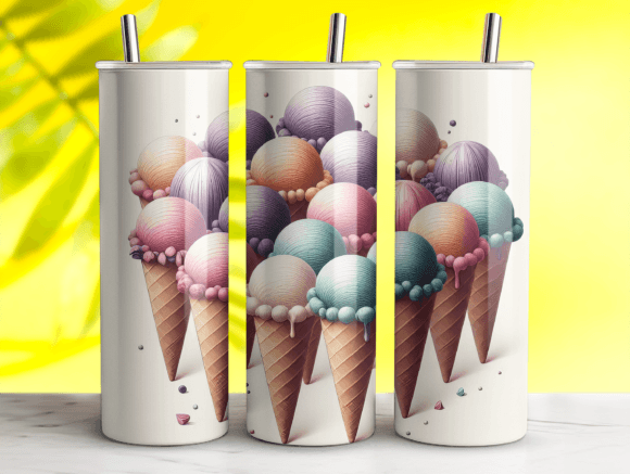 Candy-Colored Ice Cream Tumbler Wrap Graphics