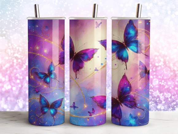 Creative Butterflies Agate Tumbler Wrap Graphics
