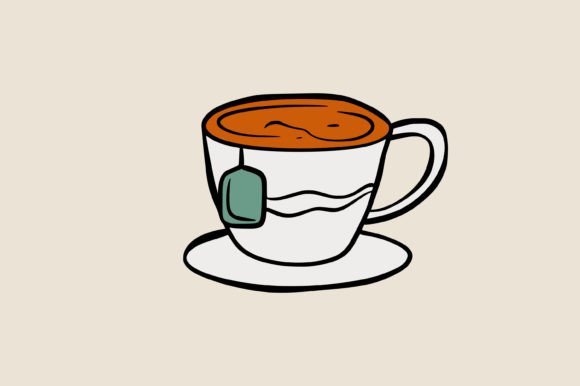 Cup of Tea Doodle Illustration – A Soothing Graphic for Local Branding