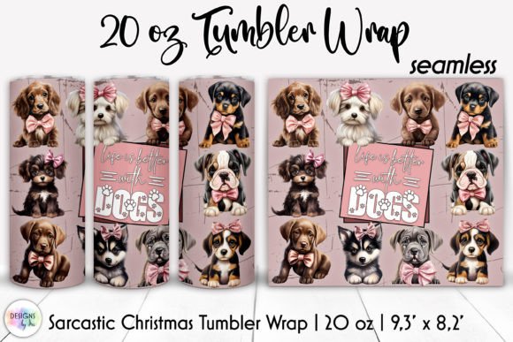 Cute Dog Lover Tumbler Wrap Graphics