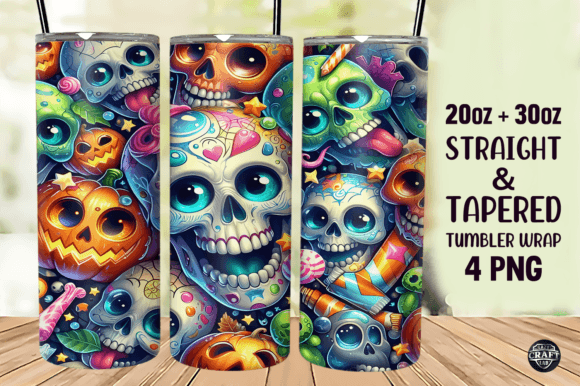 Funny Skull Halloween Tumbler Wrap PNG – A Graphic Design Asset Review