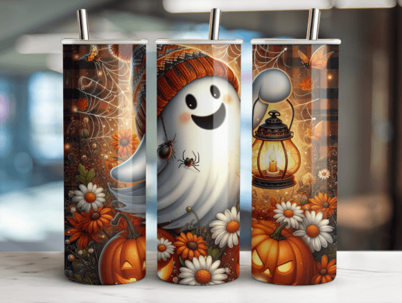 Halloween Ghostly Fun Tumbler Wrap Graphics
