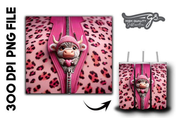 Leopard Highland Cow Tumbler Wrap 30 Graphics