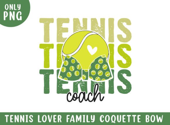 Tennis Coach Retro Coquette Bow Design for Crafts and Graphics