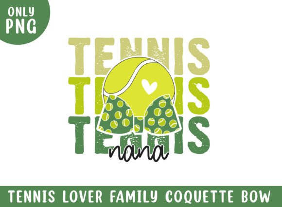 Tennis Nana Retro Coquette Bow Design for Crafts and Graphics