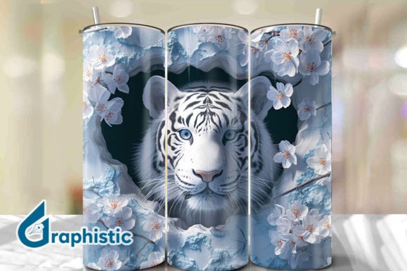 Tiger Floral Break Through Tumbler PNG22 Graphics
