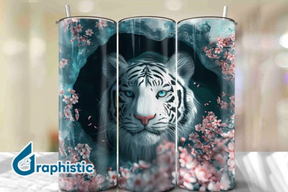 Tiger Floral Break Through Tumbler PNG39 Graphics