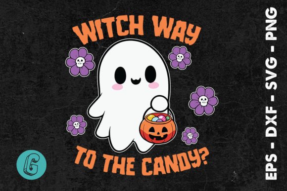 Witch Way to Candy Halloween SVG for Print Templates and Graphics